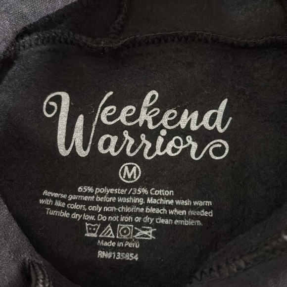 Weekend Warrior Hoodie,pull over,pouch pocket,rib cuff/waist,graphic cannabis - Picture 6 of 9